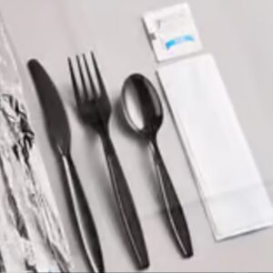 Plastic Spoon Set with Fork, Knife, Napkin, Salt & Pepper Set